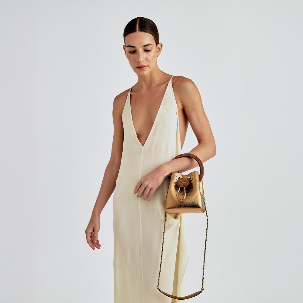 Bolsa Mini Ange Bucket Âmbar